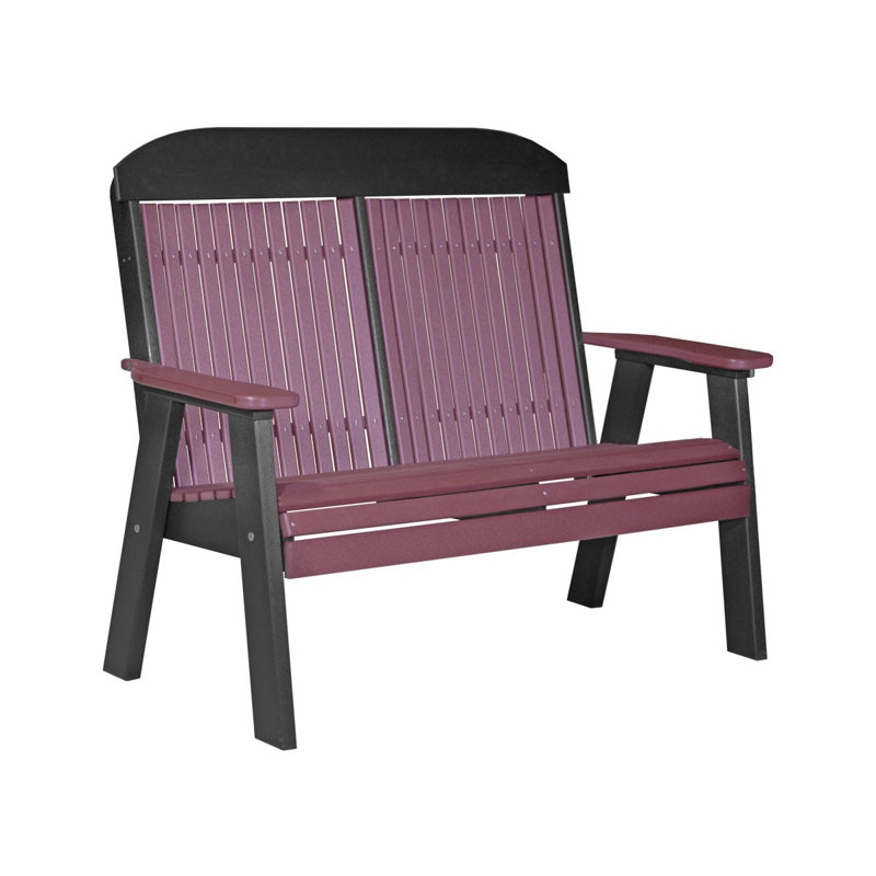 Banc de parc en plastique classic Zamir, Bois de cerisier / noir