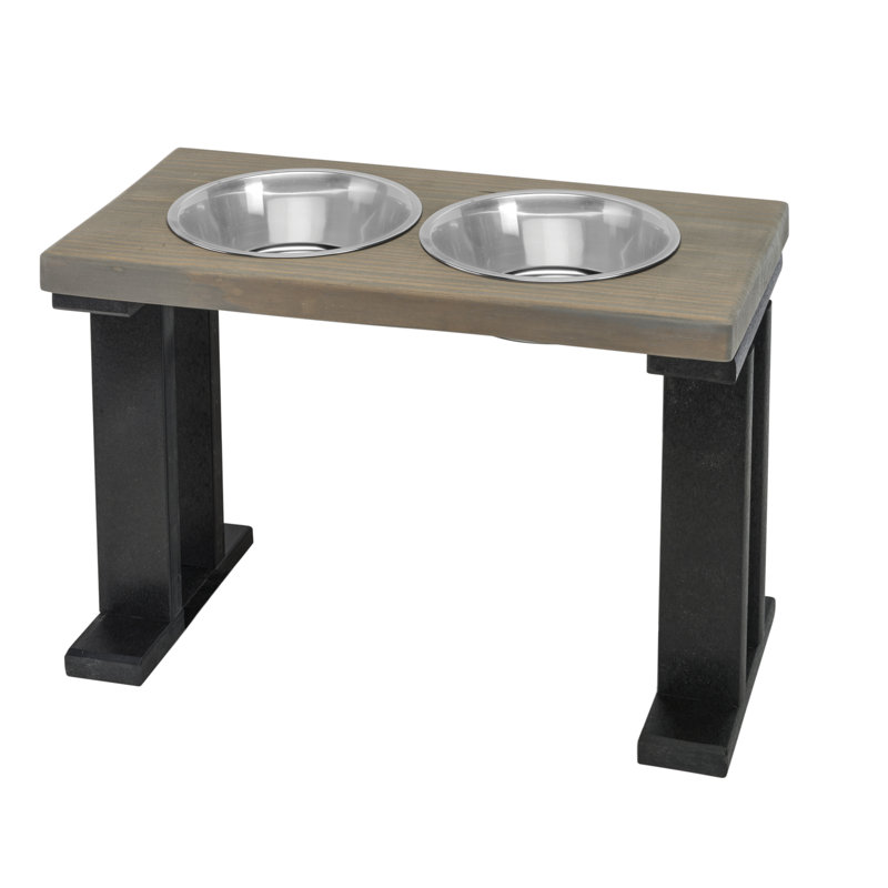 Elevated Feeder, Black/Gray, Large (16")