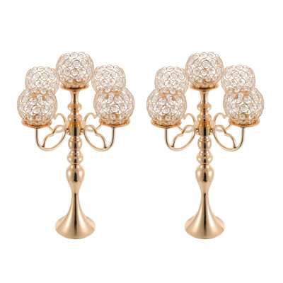 5-Arm Crystal Candelabra Centerpieces