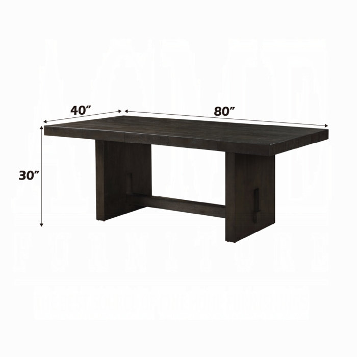 ACME Haddie Dining Table, Distressed Walnut