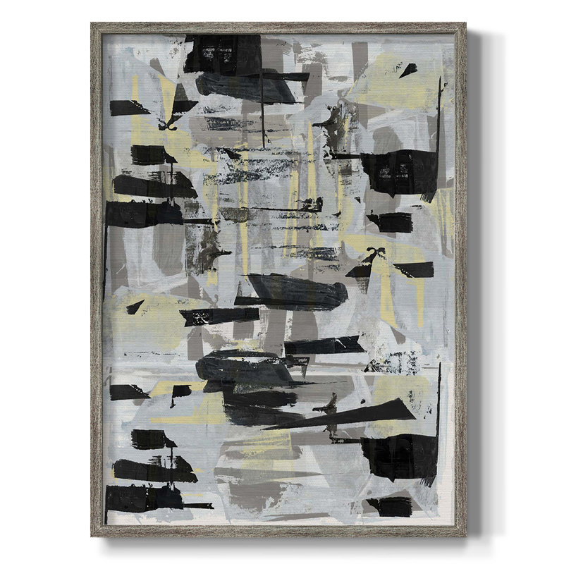 «Tiles and Texture Abstract Angles III», reproduction d'art encadrée, H 42,5 po x l 30,5 po, Toile avec cadre doré