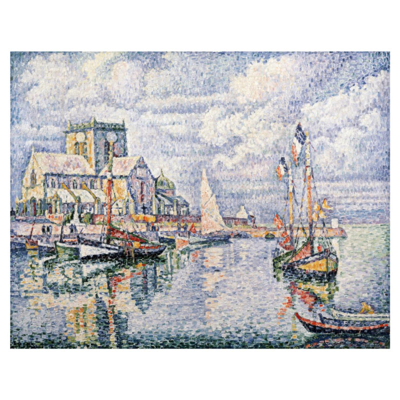 Le Port de Barfleur par Paul Signac - Estampe numérique, H 32 po x l 40 po
