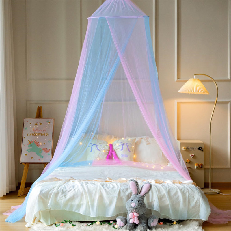 Adoniram Nylon Bed Canopy, Blue/Purple