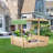 EROMMY 43.7'' x 43.3'' Solid Wood Square Sandbox with Cover