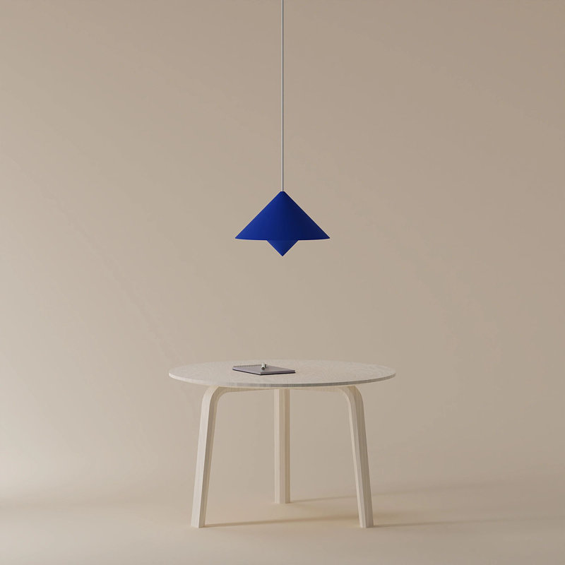 Jai Pendant Light, 11'' H x 9.84'' W x 9.84'' D, White, Cobalt