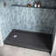 Base de douche 60 po x 32 po Alcove en acrylique noir brillant avec drain à gauche, drain inclus-115227594