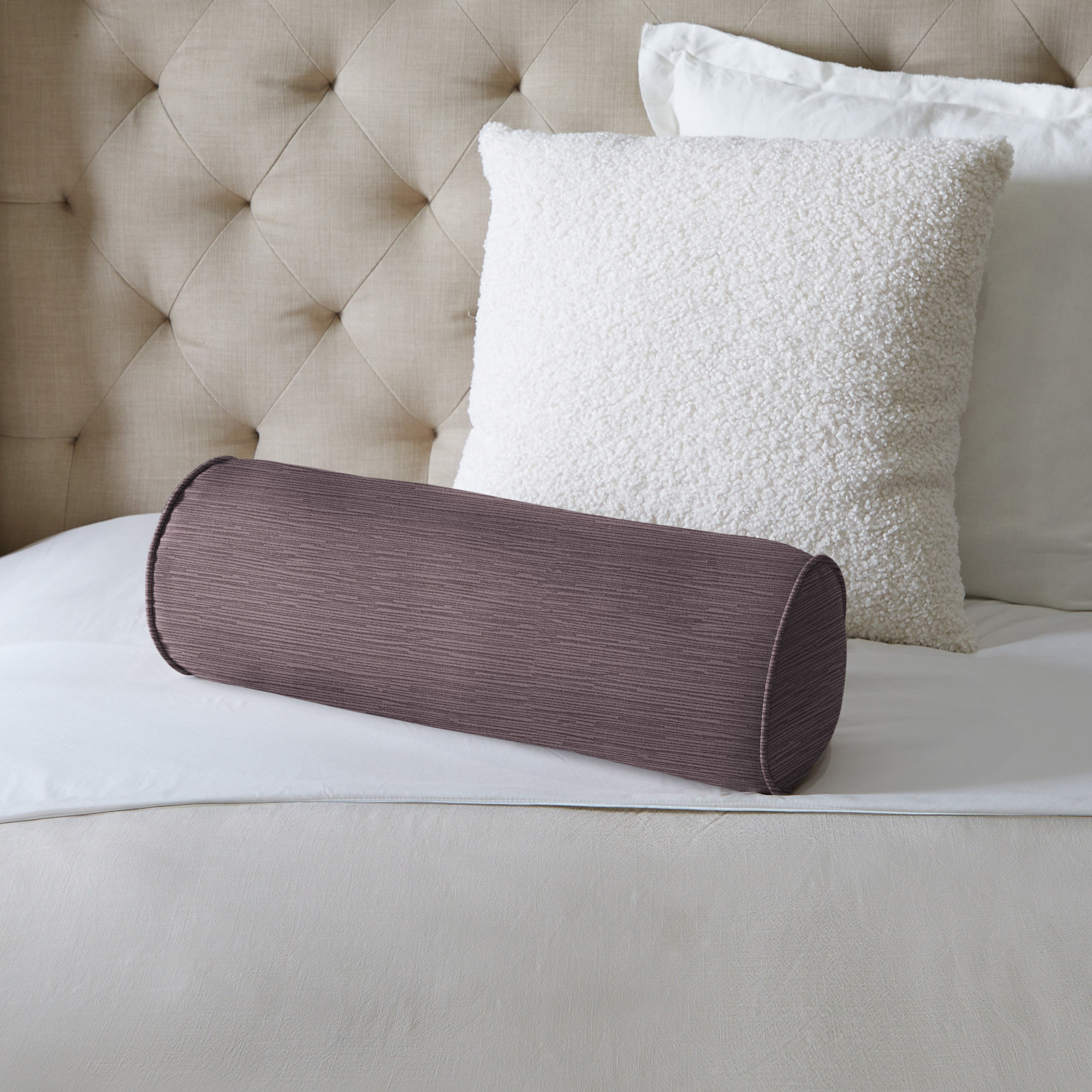Velvet Throw Pillow, Purple, 6" x 24"