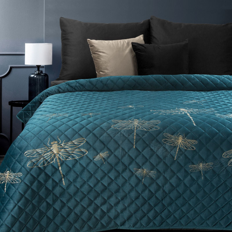 Puig No Pattern Bedspread, W170 x L210cm, Dark Turquoise