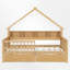 Lit plateforme double en bois avec rangement et garde-corps-89315636