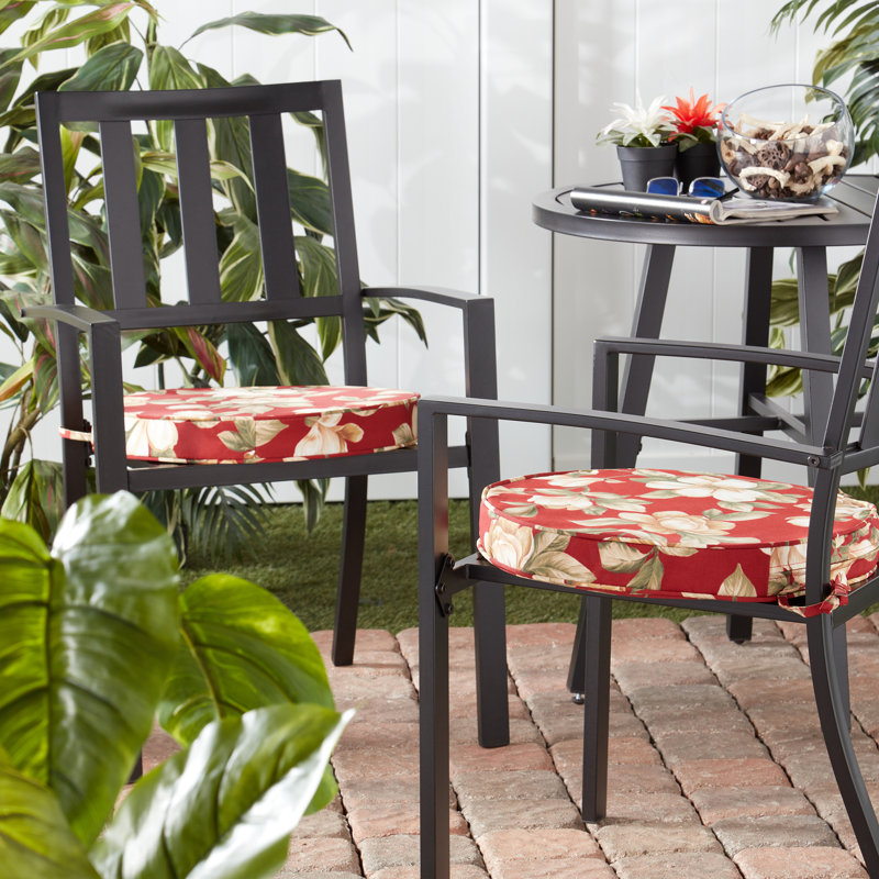 Outdoor Round Dining Chair Seat Pad, Roma Floral