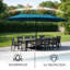 Parasol rectangulaire double face de 15 pi avec lumières solaires Kozyard, parasol de marché extérieur avec manivelle, base incluse, résistant aux rayons UV pour la piscine, la cour et le jardin - bleu-101140070