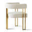 Ensemble de 4 fauteuils de salle à manger rembourrés en or 18,3 po Chenille-1028640560