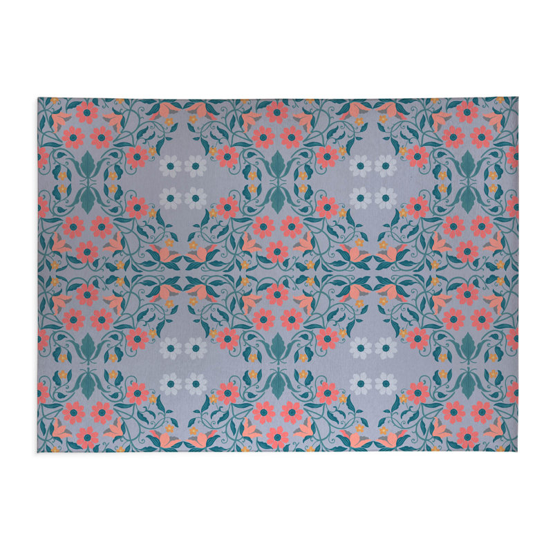 Millie Soft Step Outdoor Area Rug, Periwinkle, Rectangle 3' x 2'