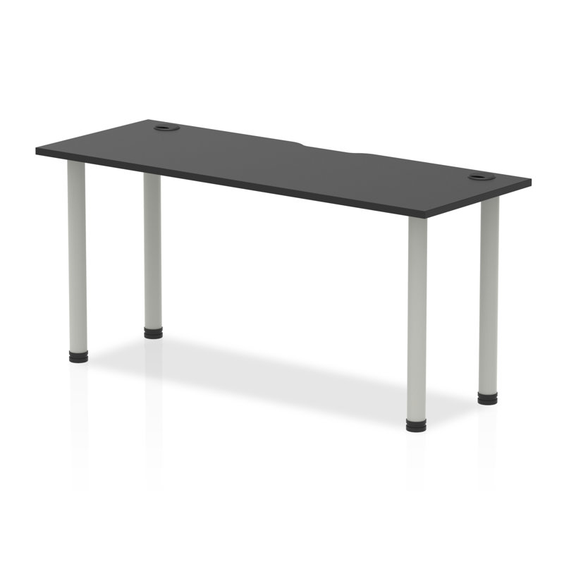 Metal Base Writing Desk, Silver, 73.4cm H x 160cm W x 60cm D