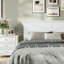Cadre de lit plateforme Queen Size avec tête de lit design élégante, lit plateforme moderne avec sommier à lattes en bois, aucun sommier requis, montage facile, blanc-618849020