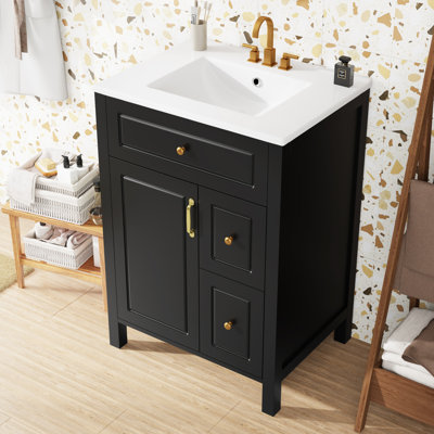 24" Single Bathroom Vanity With Ceramic Top