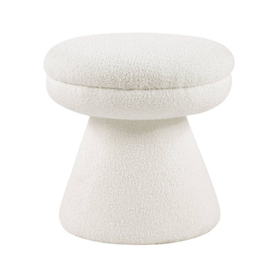 18" W Contemporary Stool, Beige