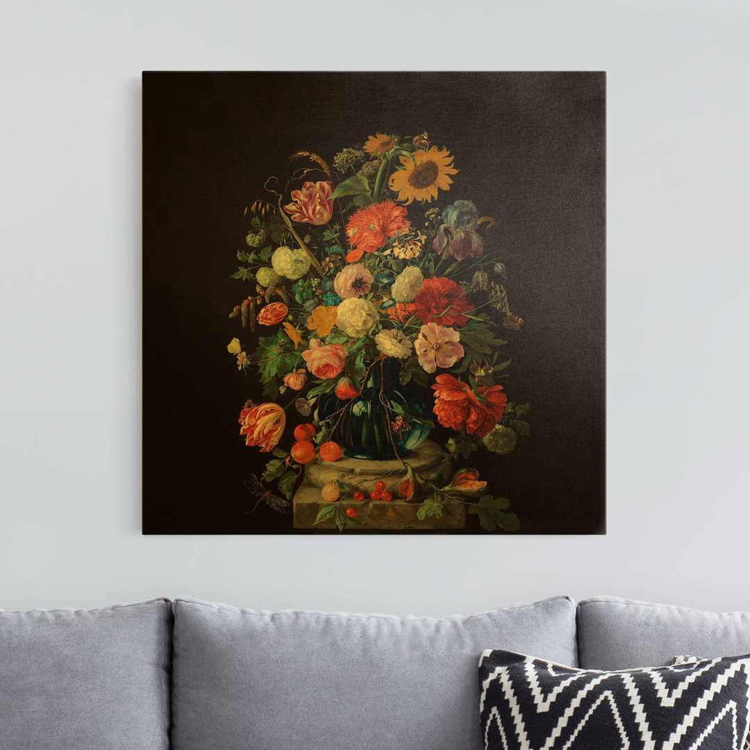 Leinwandbild Dunkles Blumenbouquet von Jan Davidsz de Heem