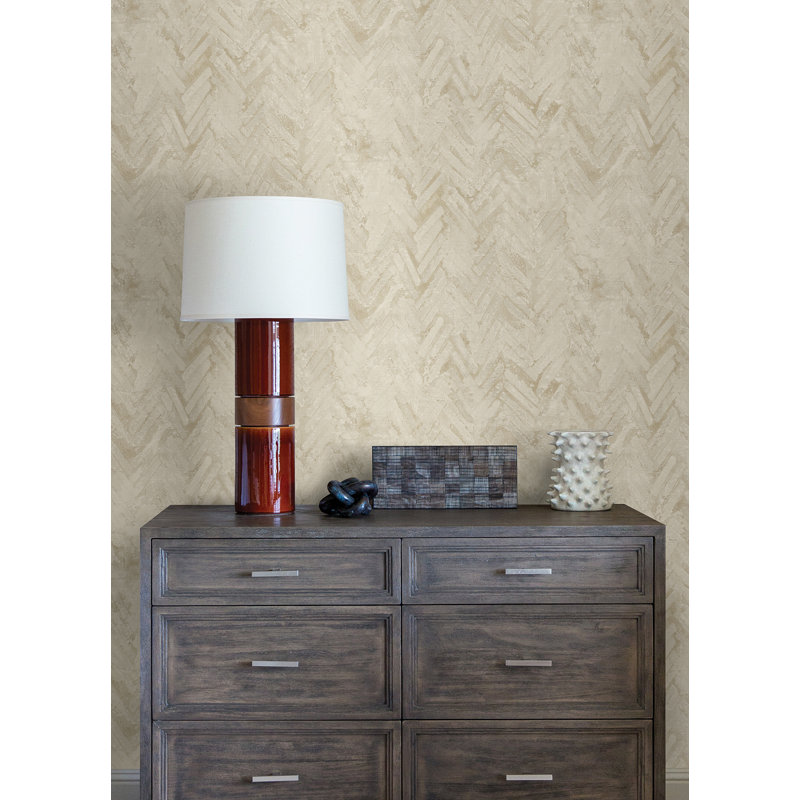Amesemi Abstract Metallic Wallpaper Roll, Cream