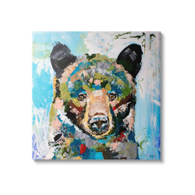 Abstract Chaotic Bear Wildlife by Jen Seeley - Wrapped Canvas Painting