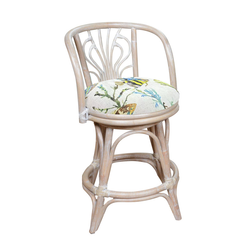 Tabouret de bar et de comptoir Conagh, Bois flotté rustique, Tabouret de comptoir (siège d’une hauteur de 24
