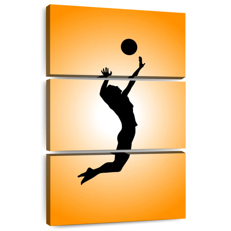 Silhouette de joueur de volleyball Sireci, H 23 po x l 14 po