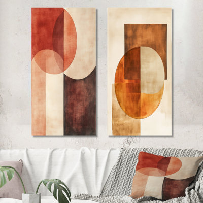 Terracotta Balance III – Abstract 2 Piece Metal Wall Art Print