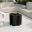 Ensemble de 3 tables de casse-tête artistiques, tables d'appoint modulaires MGO avec emboîtement (2 convexes et 1 concave), capacité de 200 lb pour l'intérieur et l'extérieur, couleur noir et blanc-129930308