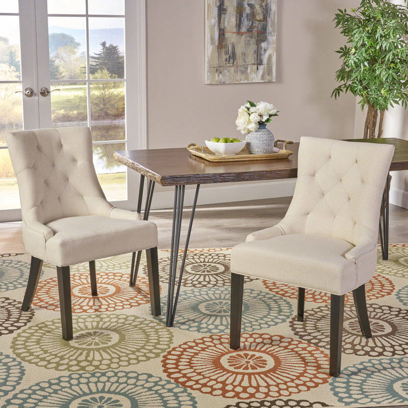 Chaise de salle à manger Cheney - Kd Mp2 (ensemble de 2), Beige