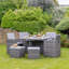 8 Seater Rattan Cube Outdoor Dining Set - Grey Weave Polywood Top-1524704623
