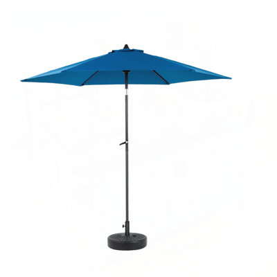 9FT Outdoor Patio Umbrella with Push Button Tilt and Crank, 6 Sturdy Ribs for Deck, Backyard, and Pool, Weather-Resistant Canopy Base Not Included