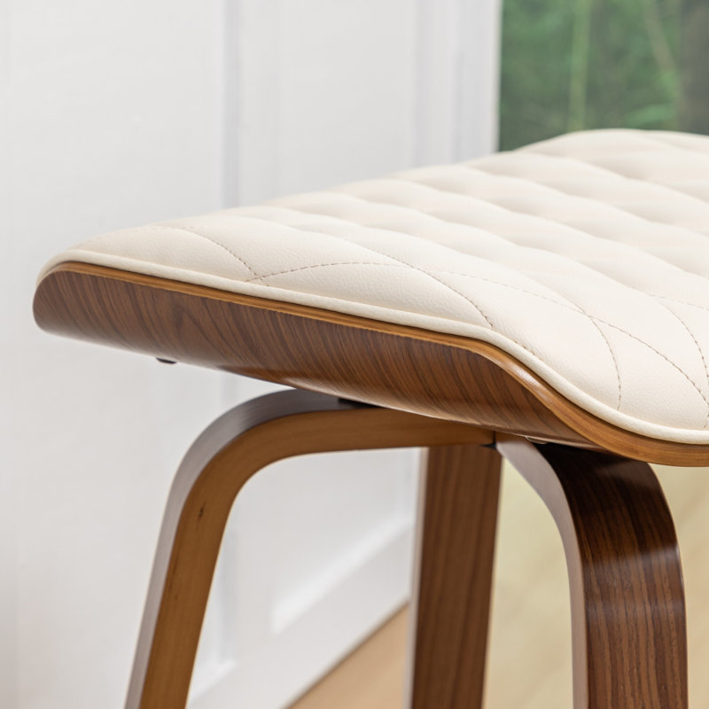Tabourets de bar pivotants en similicuir Gerald, 30.12", Beige