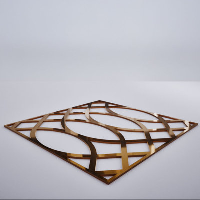 Montrose Decorative Fretwork Acrylic Wall Panels, Small, 11 3/8"W x 11 3/8"H x 1/8"T, Bronze Mirror