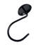 Ensemble de 12 pièces - Anneaux crochets de rideau de douche noir mat