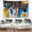 Tapisserie motif bleu et jaune noir-28484749