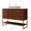 Meuble-lavabo moderne de 36 po avec lavabo vasque en céramique, armoire d'appoint dorée-195916529