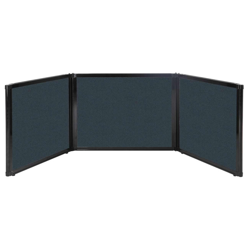 Présentoir de table pliable Versare, H 24 po x l 99 po x P 3 po, Bleu foncé