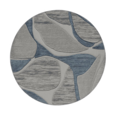 Abstract Brown Indoor and Outdoor Area Rug