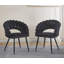 Chaise noire moderne avec pieds en fer de couleur dorée
