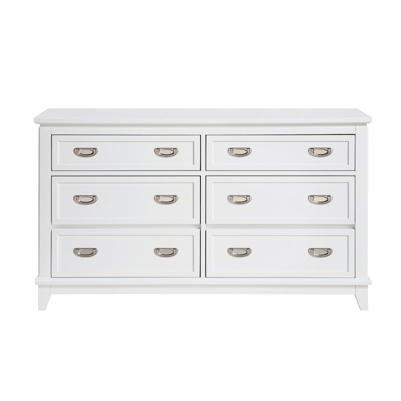 Commode blanche avec 6 tiroirs et meubles de chambre à coucher modernes en bois 1Pc, Blanc