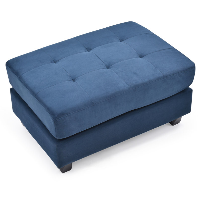 Repose-pieds élégant bleu marine contemporain, Marine