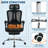 Ergonomic Mesh Office Chair with Footrest - High-Back Swivel Desk Chair with Headrest & Adjustable Lumbar Support for Home, Office, Gaming (Black)-431888537-431888533