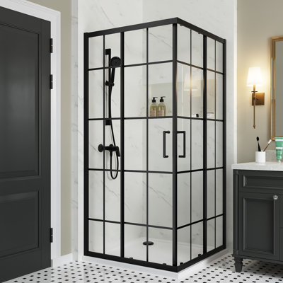 Cabine de douche carrée encadrée l 36 po x P 36 po x H 71 po