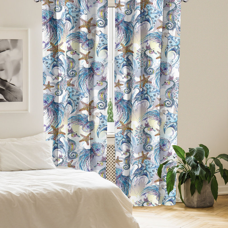 Pantops Semi Sheer Curtain Pair, 28" W x 84" L