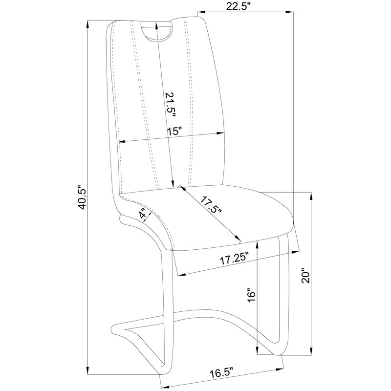 Ao Polyurethane Side Chair in Grey/White Set of 4
