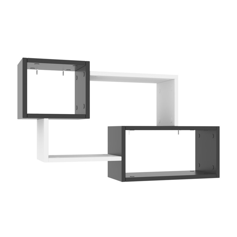 Tablette décorative 6 pièces, Gris anthracite / blanc