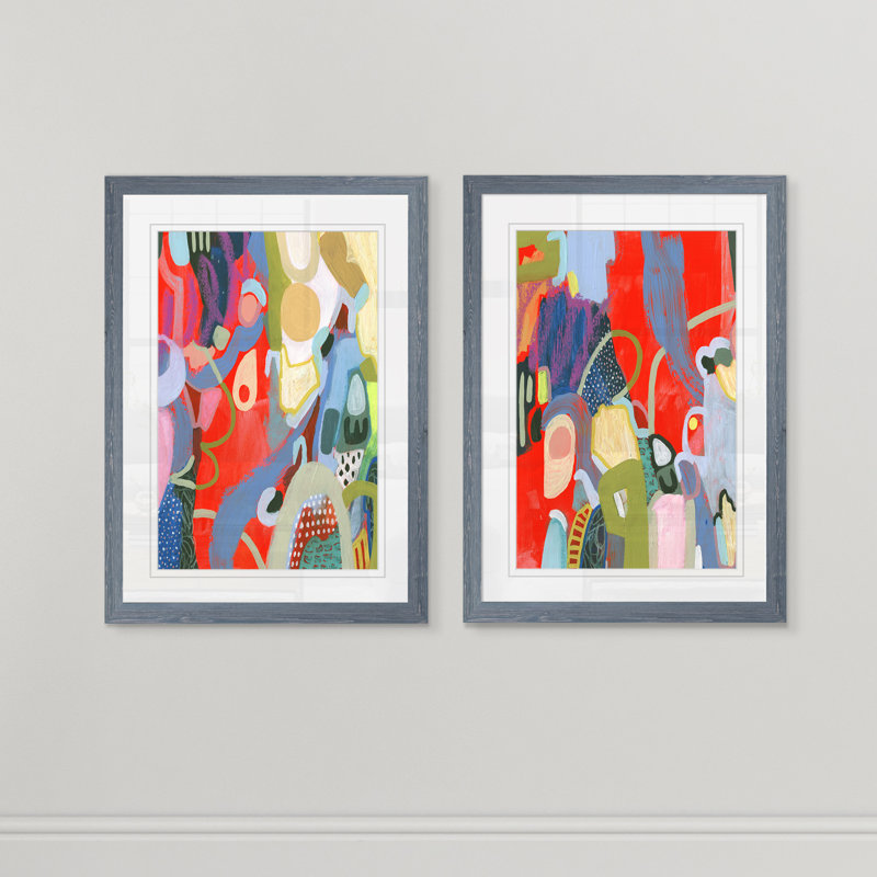 «Max Out I» par Vincent Van Gogh - ensemble de 2 reproductions d'art encadrées, H 16 po x l 20 po, Gris