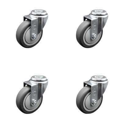 Thermoplastic Rubber Wheel Swivel Bolt Hole Caster