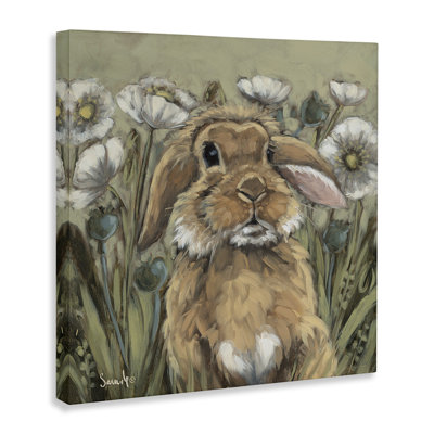 Rabbit in Poppy Garden Canvas, design by Sara G. Designs