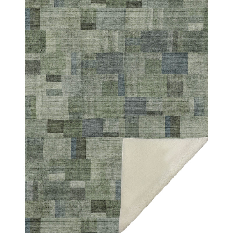 Jeté carré Addison Sherpa ASB639, Vert